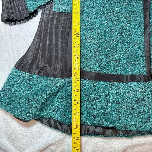 LINDI Teal Textured Art Jacket | Lagenlook Boutique Coat‎ - Picture 6 of 10